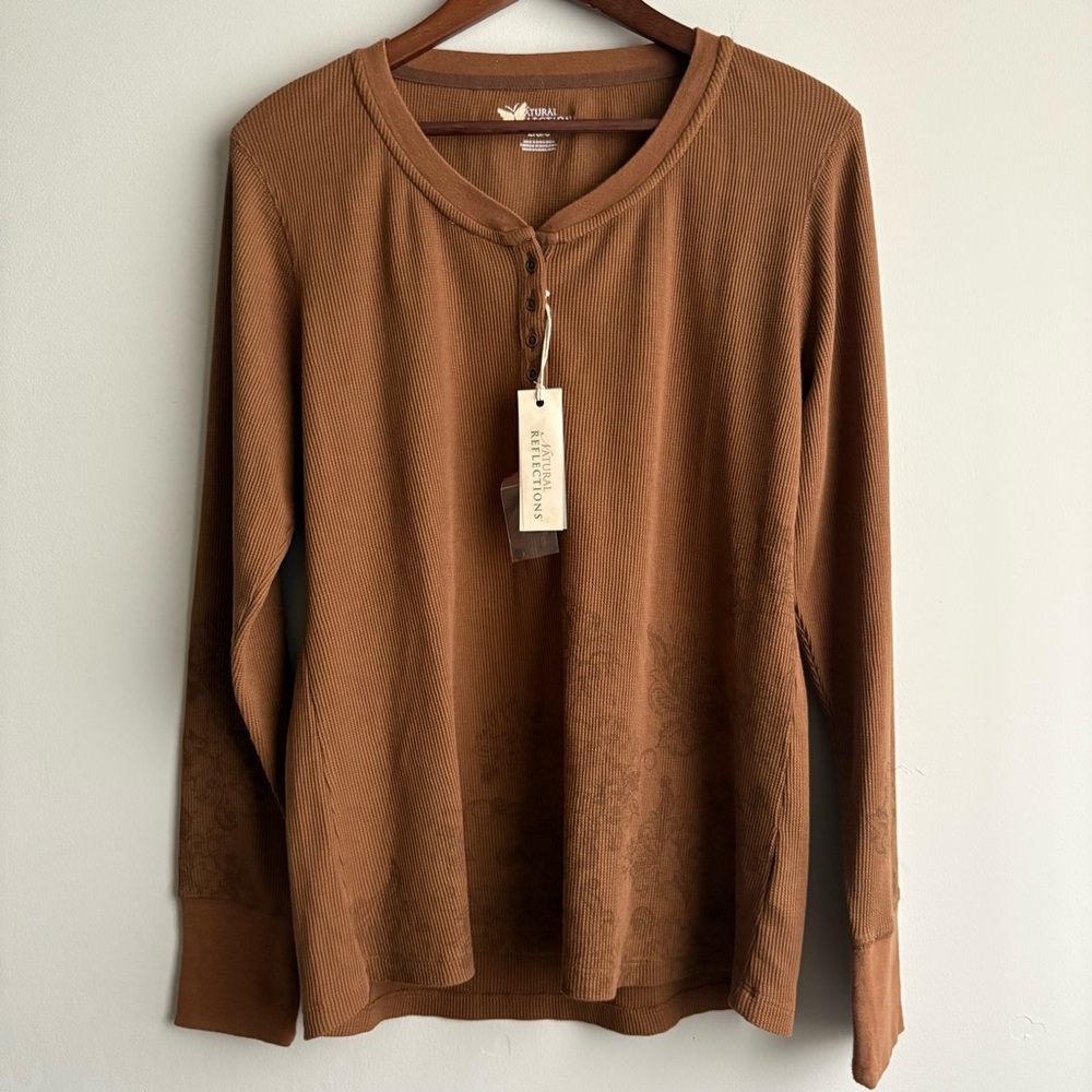 Natural Reflections Brown Knit Top